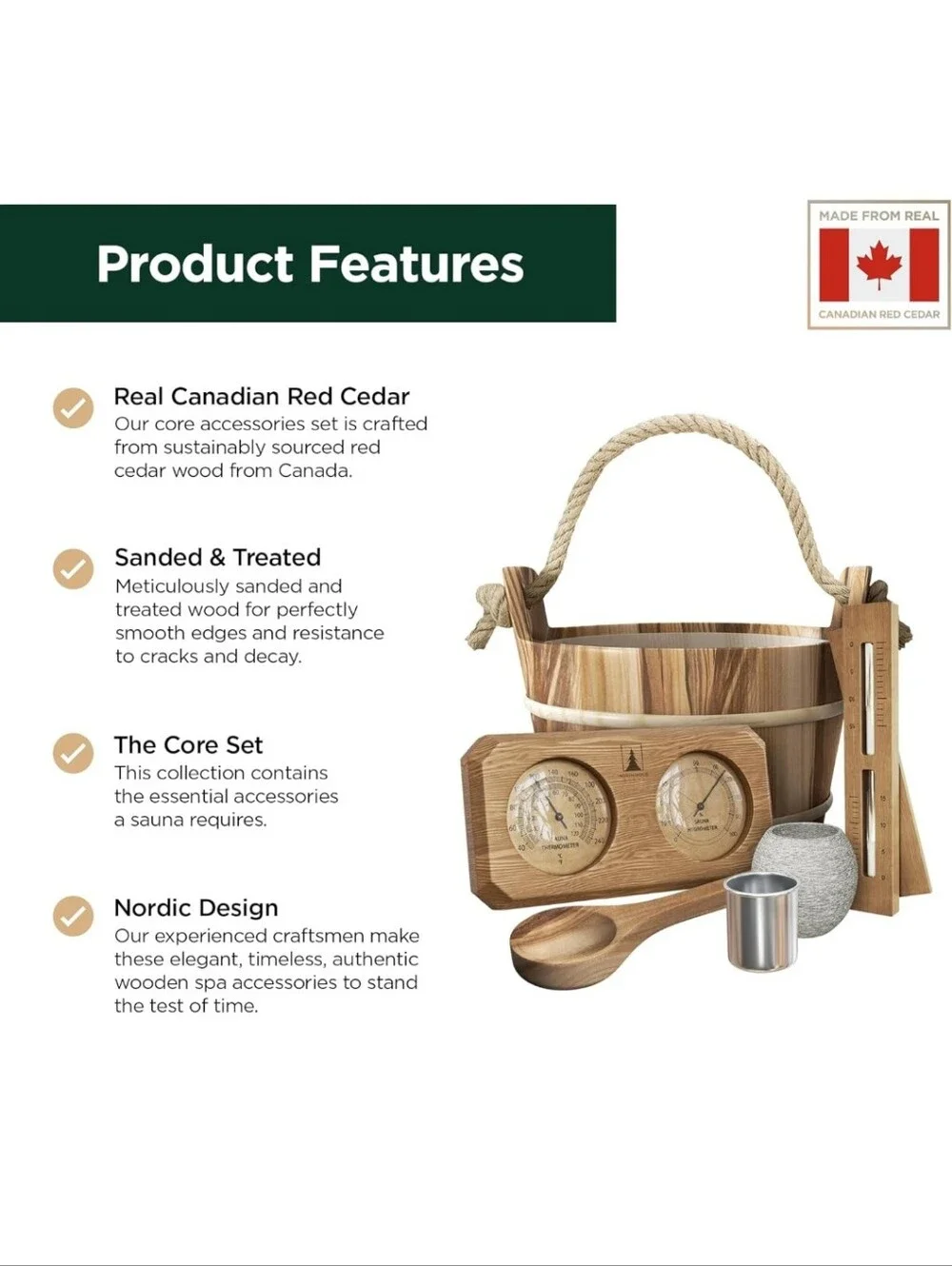 Northwood Sauna Cedar Sauna Accessory Kit